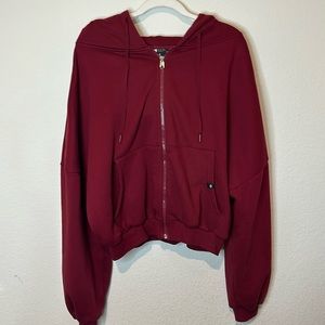 popflex zip up cloud hoodie crimson size S/M